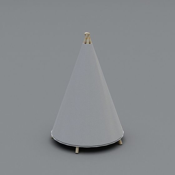 Unique Low-Poly Cone Tent 3D model