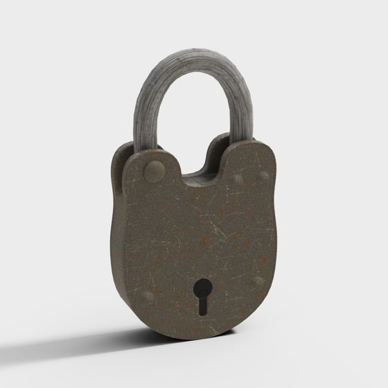 Antique Padlock 3D model