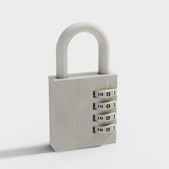 Stylish Low-Poly Password Lock 3D model