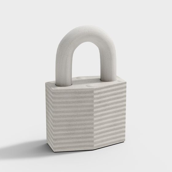 Concrete Style Padlock 3D model