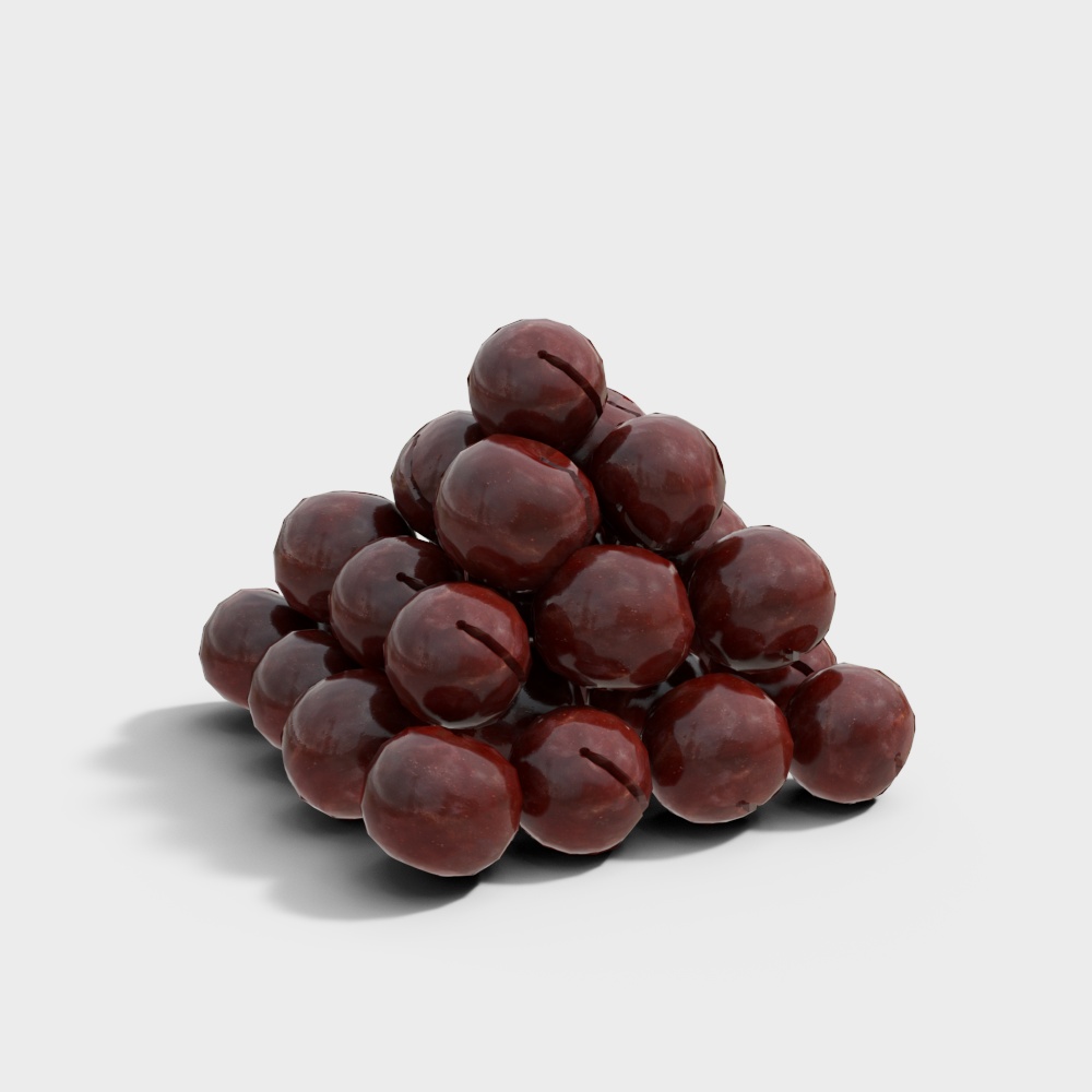 Realistic Low-Polygon 3D Grape Model