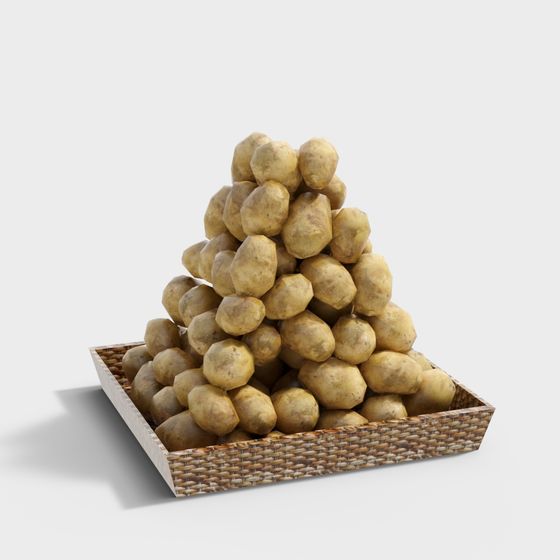 Rustic Potato Pile 3D model for Creative Projects
