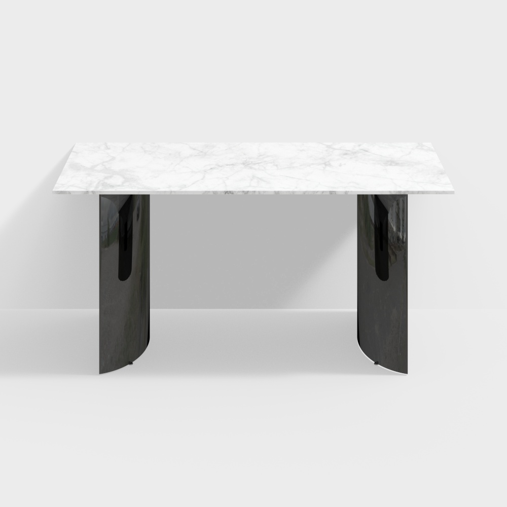 Bosheng minimalist style rock plate metal glazed restaurant 1.6m dining table-Senkailuo-BSJF84