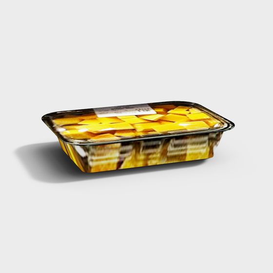 Realistic Frozen Mango Cubes 3D model