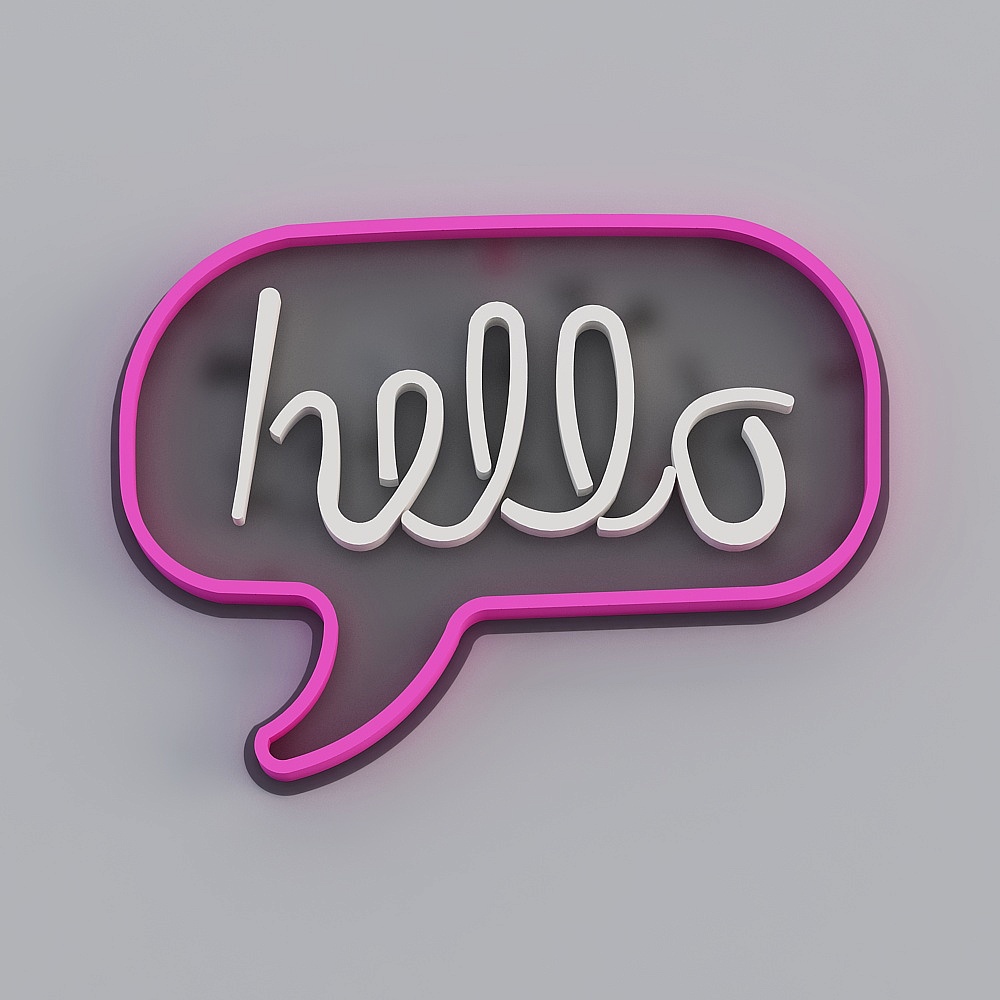 Hello Bubble 3D model - Low Poly Design with High Detail