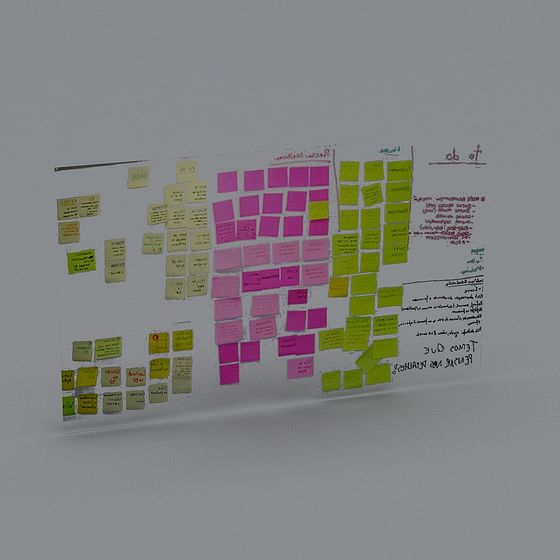 Mind Map Wall 3D model for Creative Spaces