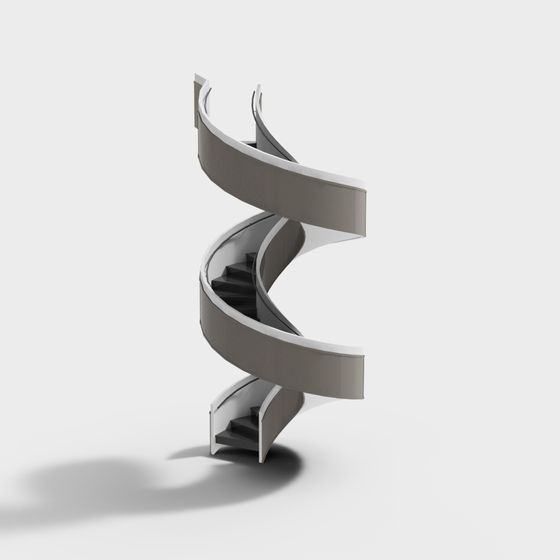 Low-Polygon Spiral Staircase 3D model