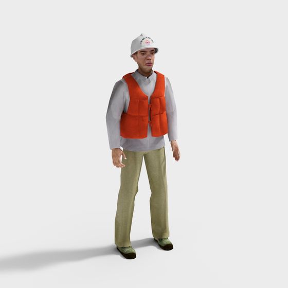 Realistic Construction Worker 3D model