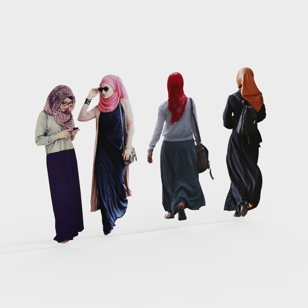 Stylish Low-Poly Female Character 3D model