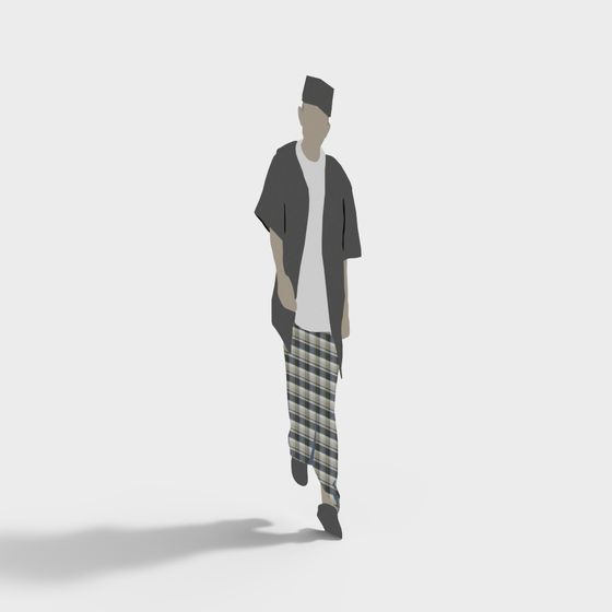 Urban Stroller Low-Poly 3D model