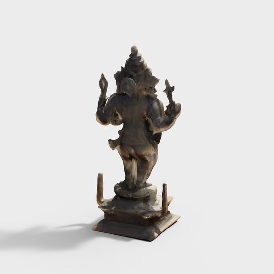 Ganesha Low-Poly 3D Model for Creative Projects