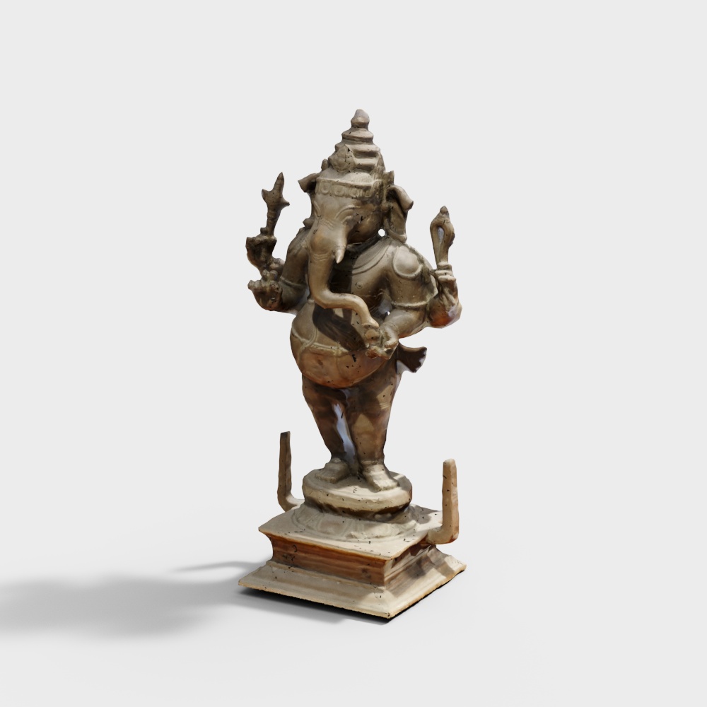 Elephant Head God Sculpture 3D model