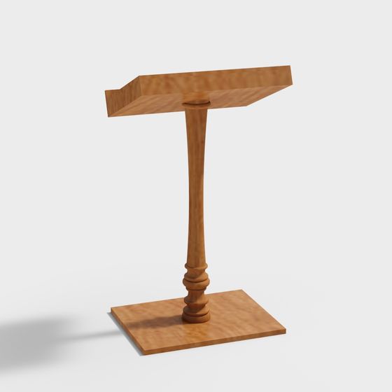 Elegant Minimalist Wooden Podium 3D model