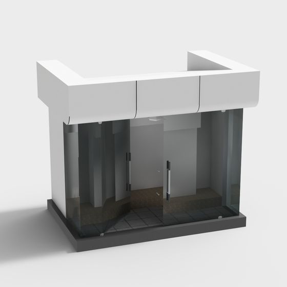 Urban Gateway Low-Poly Building 3D model