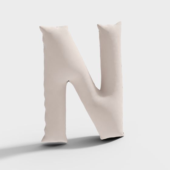 Unique 3D Model of the Letter N