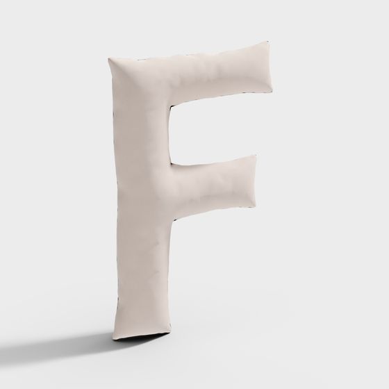 Stylish 3D Model 'F' in Low Poly Style
