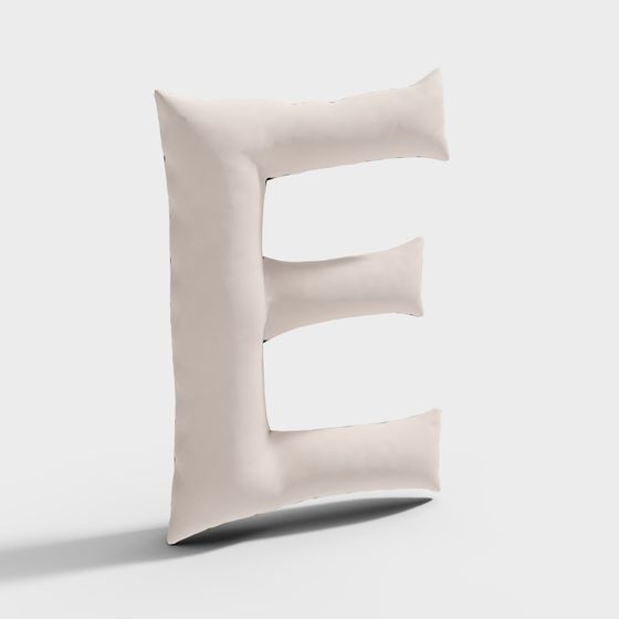 Pillow Letter E 3D model for Creative Designs