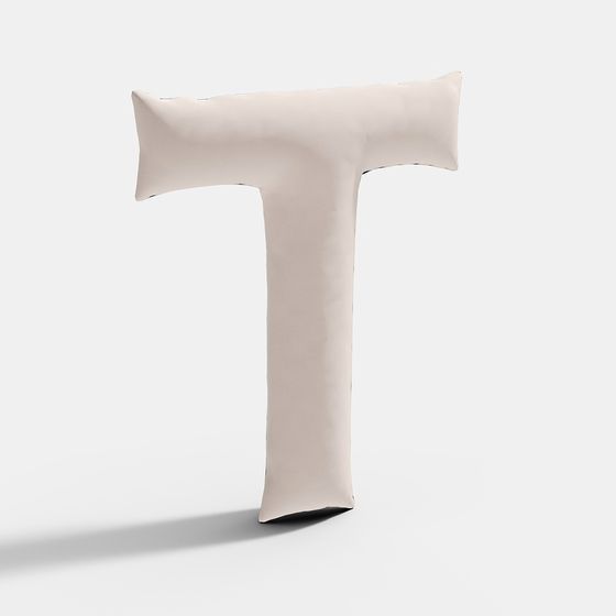 Colorful Wooden Inflatable Letter T 3D Model for Fun Displays