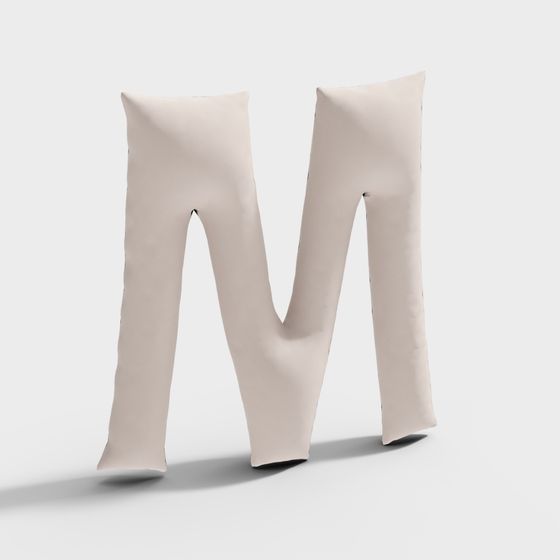 M-Shaped Decorative Pillow 3D model