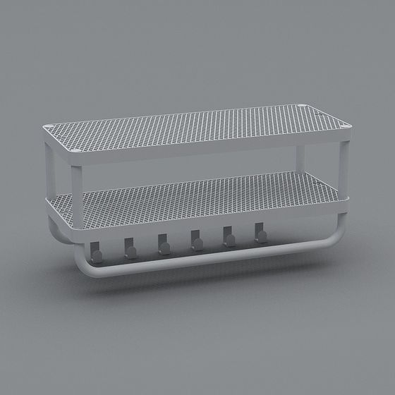 Stylish Bathroom Shelf 3D model for Modern Aesthetics