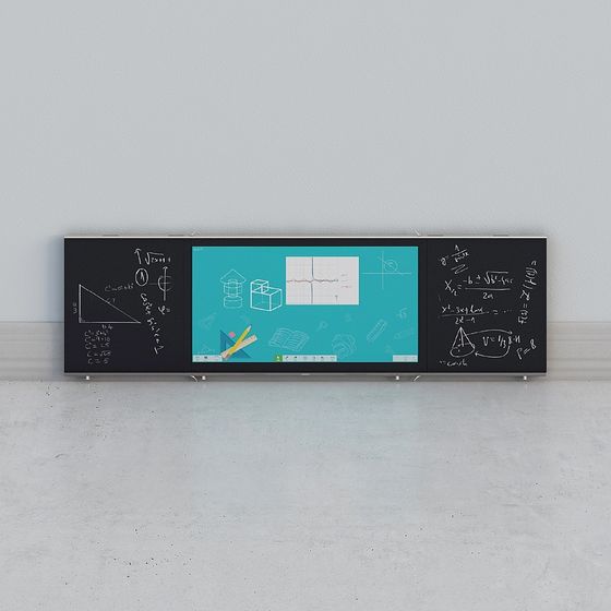 Modern Blue Blackboard 3D Model