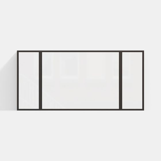 Modern Gray Floor to Ceiling Windows 3D Model