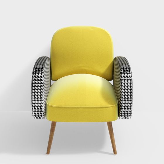 Stylish Yellow Armchair 3D model