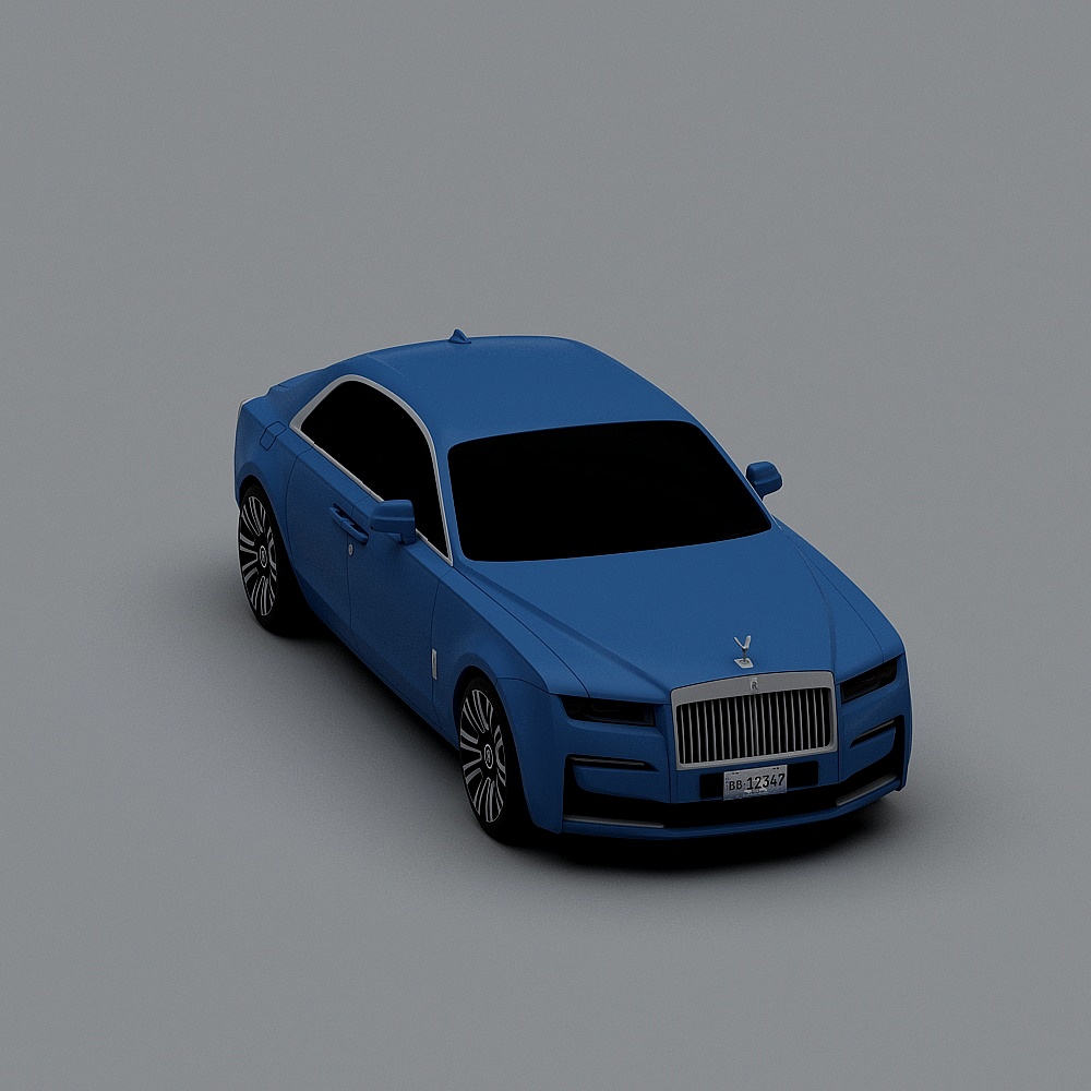 Elegant Blue Luxury Car 3D model