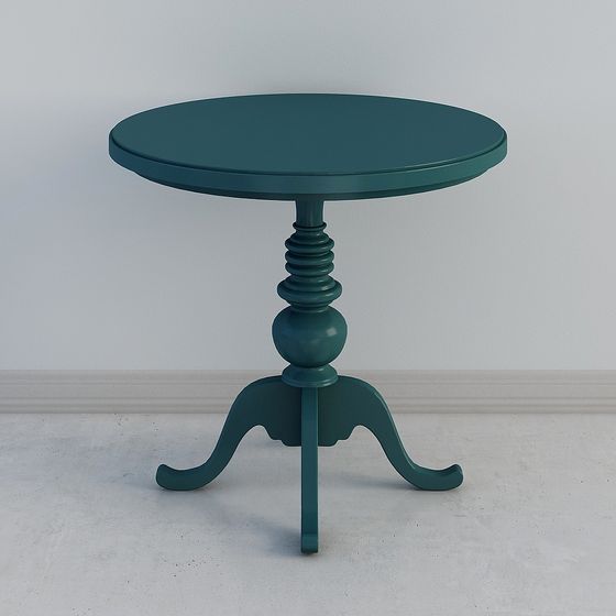 Vintage Round Table 3D model with Elegant Design
