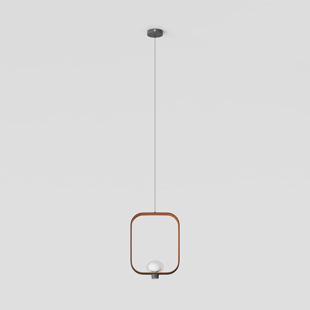 Square Halo Pendant Light 3D model