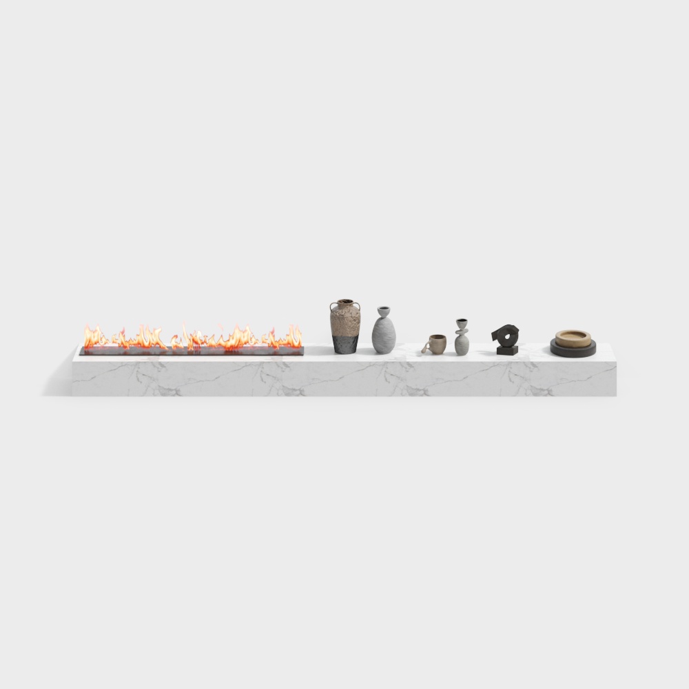 modern fireplace