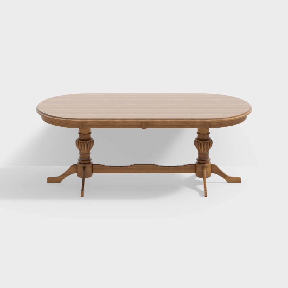 Elegant Oval Dining Table 3D model