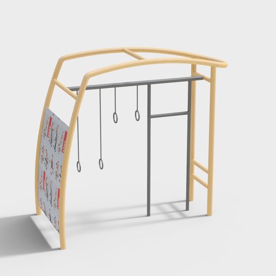 Stylish Outdoor Fitness Stand 3D model