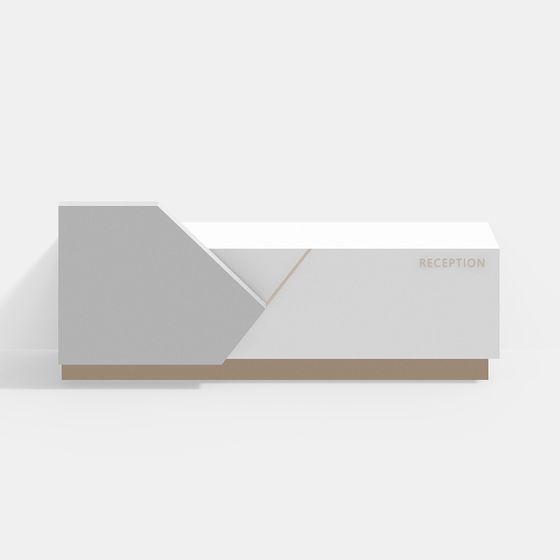 Sleek Reception Desk 3D model for Creative Spaces
