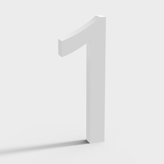 Colorful 3D Number Text Model