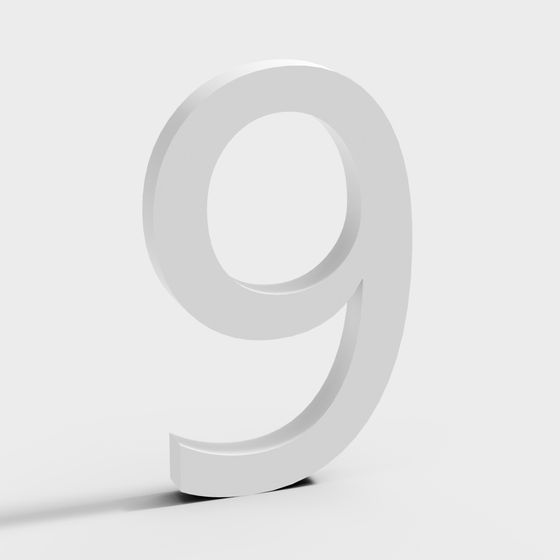 Number 9 3D Model for Modern Design