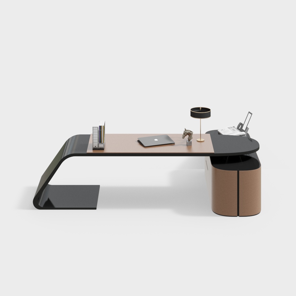 Sleek Low-Poly Office Desk 3D Model – Modern Workspace
