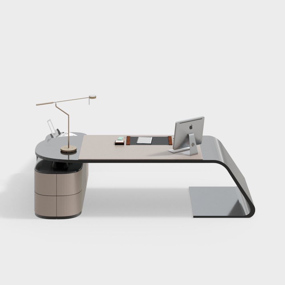 Sleek Low-Poly Office Desk 3D model