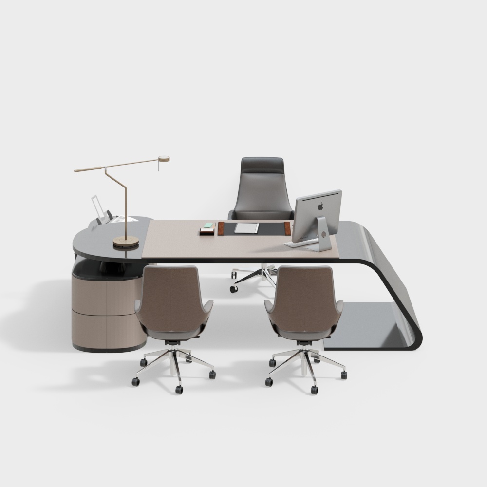 Office space executive desk and chair combination