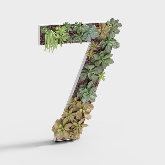 Green Plant Number 7 3D model for Design Projects