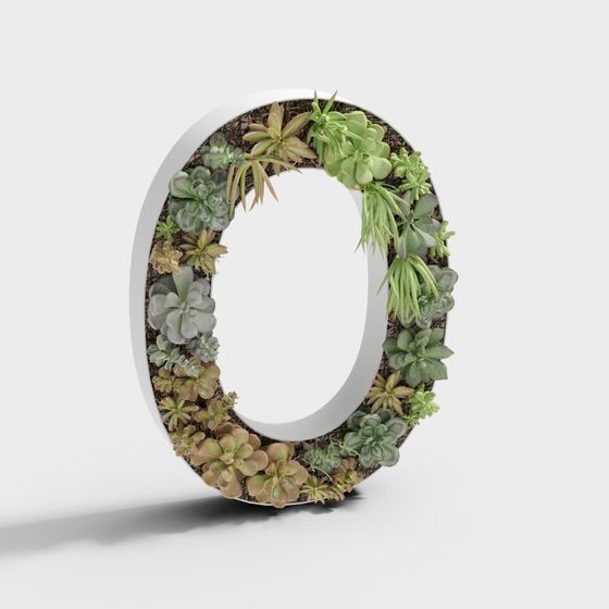 O-Type Plant Wall 3D model