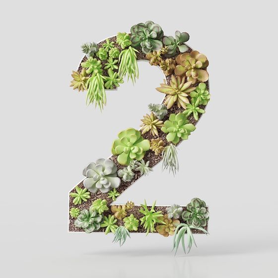 Succulent Letter Z 3D model