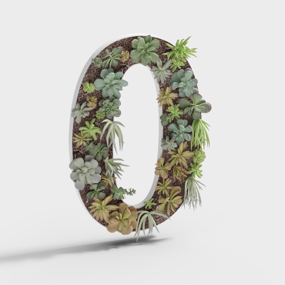 3D text 0 plant
