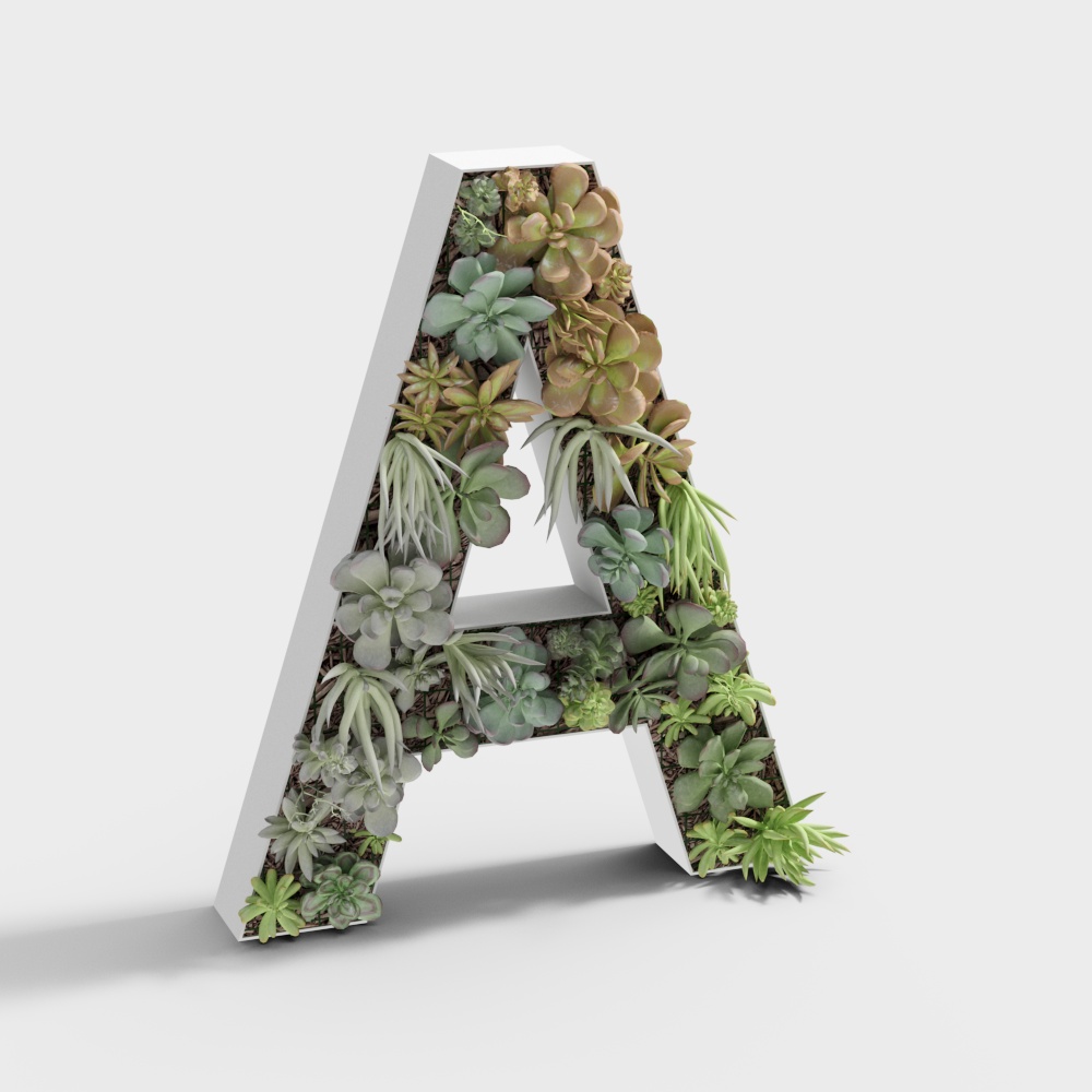 3D text A plant