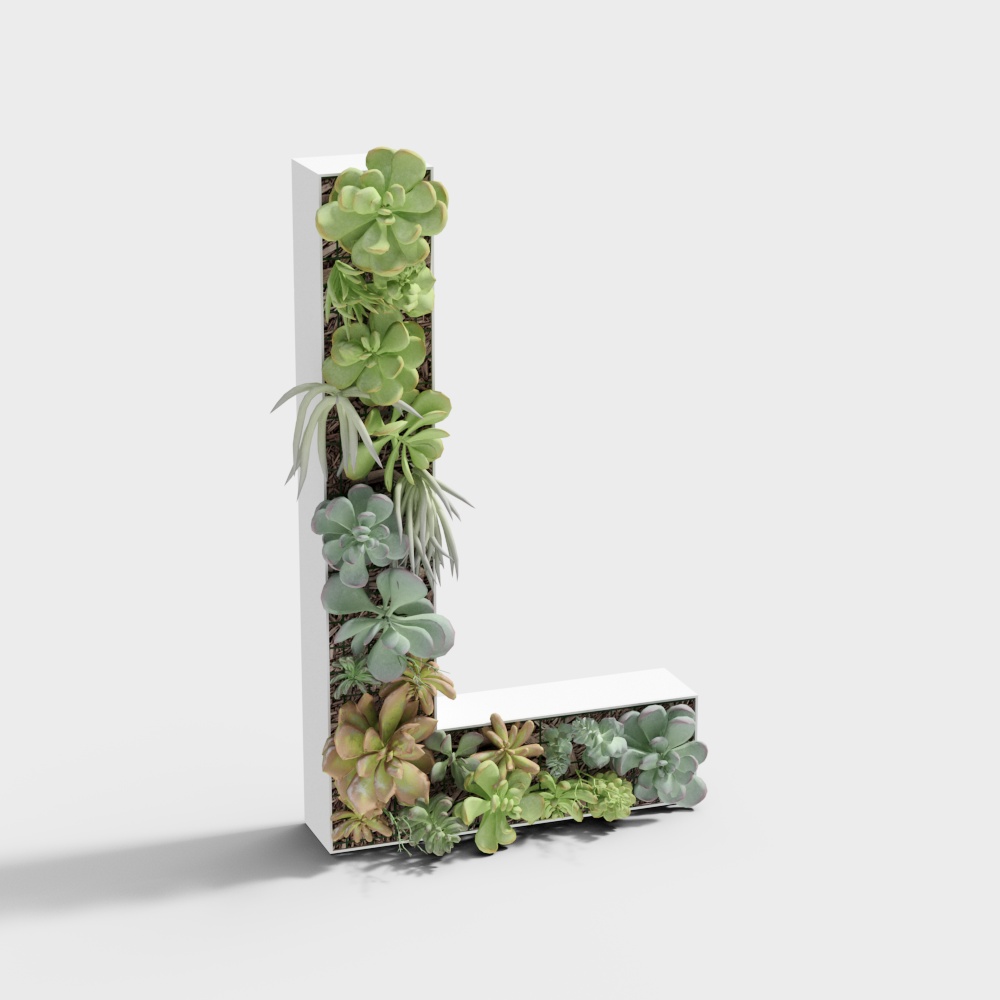 3D text L plant