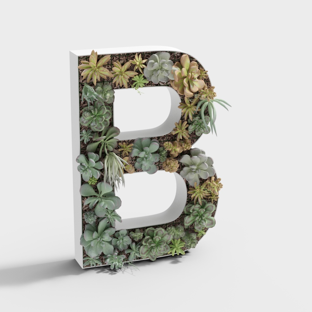 3D text B plant