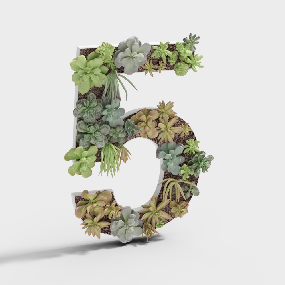 3D text 5 plant