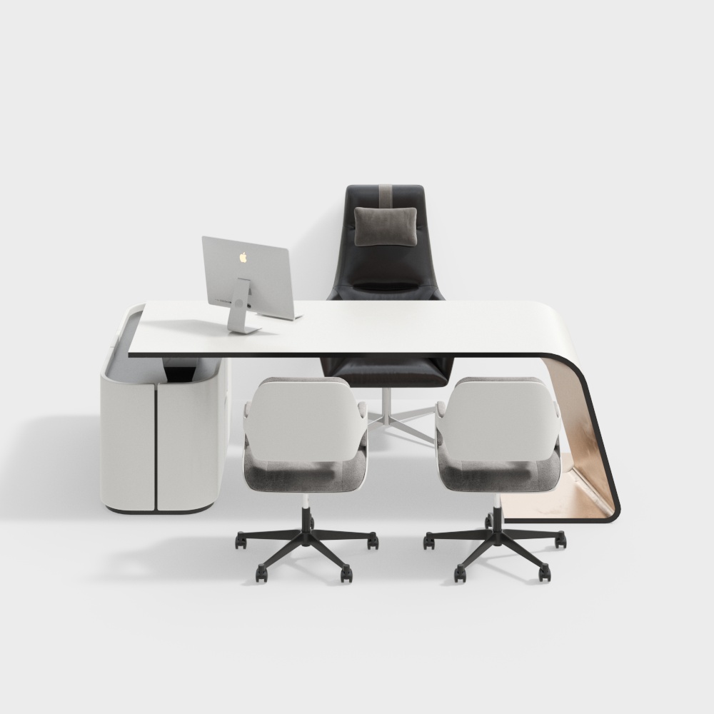 Office space boss desk and chair combination