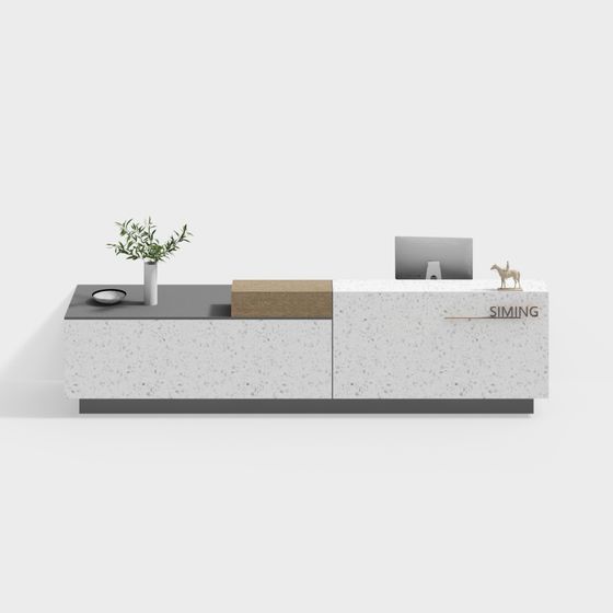 Stylish Minimalist Reception Desk 3D model