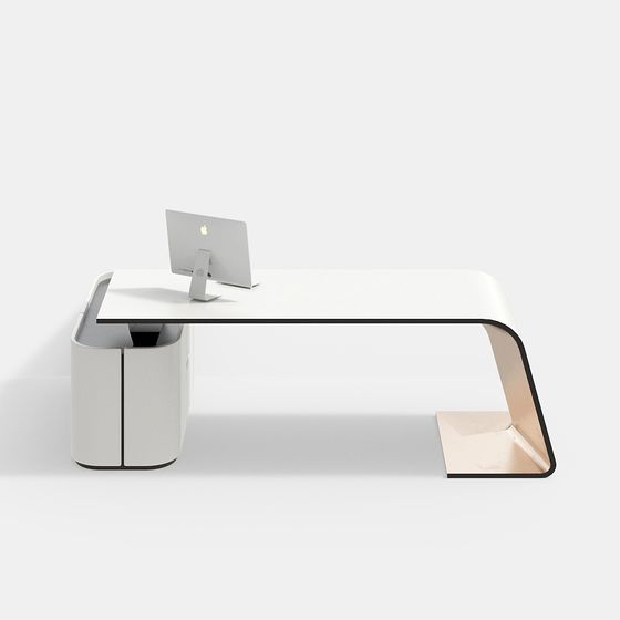 Sleek Low-Poly Office Desk 3D model